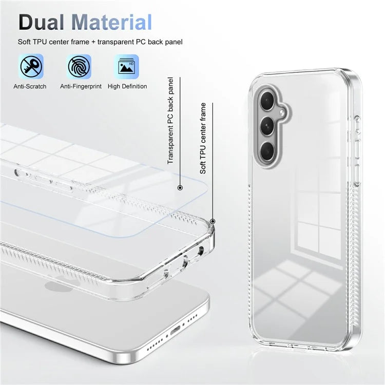 For 	Samsung Galaxy A55 5G Clear Phone Case TPU PC Anti-Slip Drop-Proof Back Cover