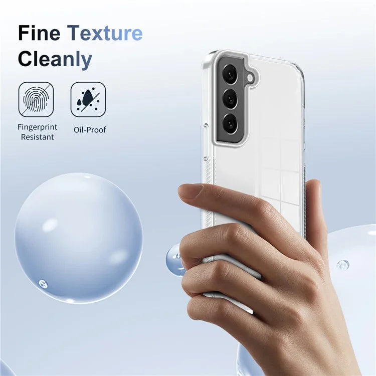 For Samsung Galaxy S22 5G Clear Phone Case TPU PC Anti-Slip Drop-Proof Back Cover