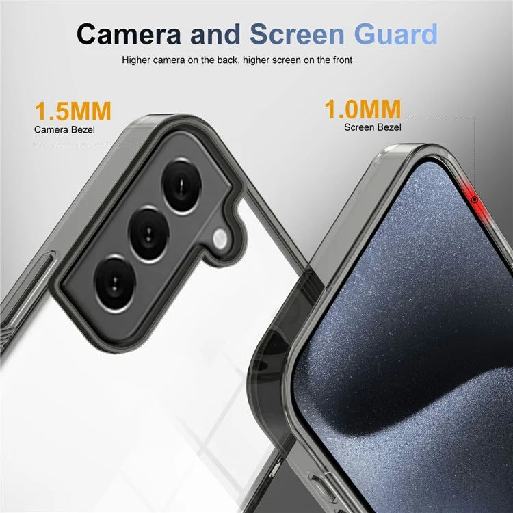 For Samsung Galaxy S22 5G Clear Phone Case TPU PC Anti-Slip Drop-Proof Back Cover