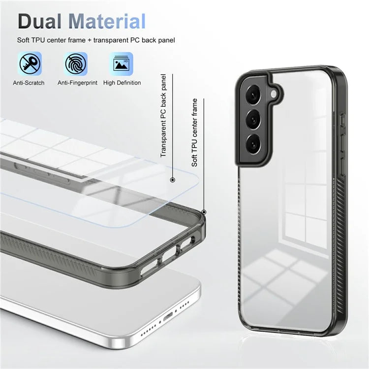 For Samsung Galaxy S22 5G Clear Phone Case TPU PC Anti-Slip Drop-Proof Back Cover