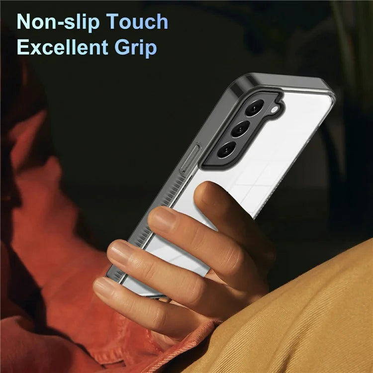 For Samsung Galaxy S22 5G Clear Phone Case TPU PC Anti-Slip Drop-Proof Back Cover