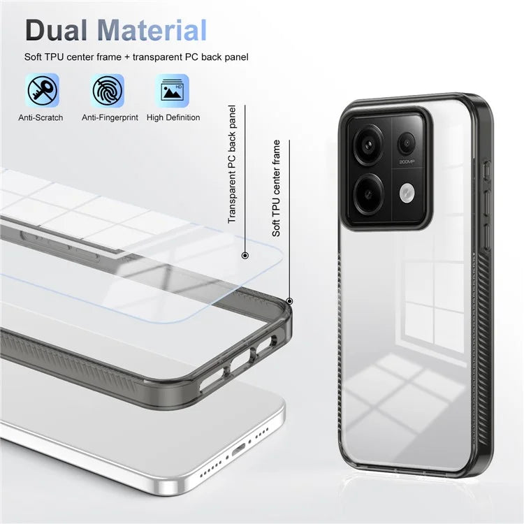 For Xiaomi Redmi Note 13 Pro 5G Clear Phone Case TPU PC Anti-Slip Drop-Proof Back Cover