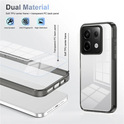 For Xiaomi Redmi Note 13 Pro 5G Clear Phone Case TPU PC Anti-Slip Drop-Proof Back Cover