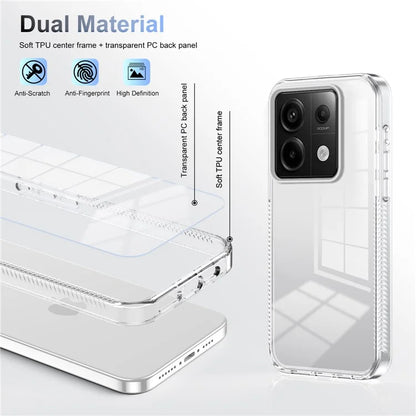 For Xiaomi Redmi Note 13 Pro 5G Clear Phone Case TPU PC Anti-Slip Drop-Proof Back Cover