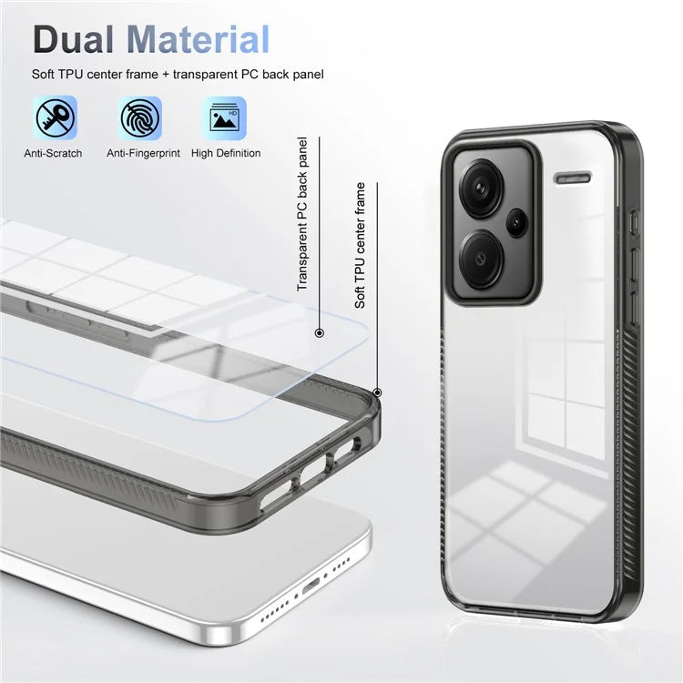 For Xiaomi Redmi Note 13 Pro+ 5G Clear Phone Case TPU PC Anti-Slip Drop-Proof Back Cover