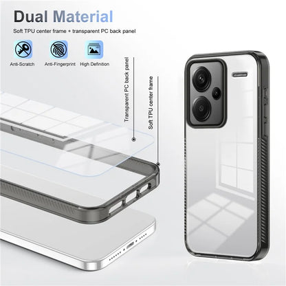 For Xiaomi Redmi Note 13 Pro+ 5G Clear Phone Case TPU PC Anti-Slip Drop-Proof Back Cover