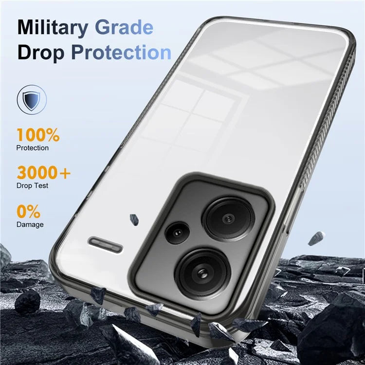 For Xiaomi Redmi Note 13 Pro+ 5G Clear Phone Case TPU PC Anti-Slip Drop-Proof Back Cover