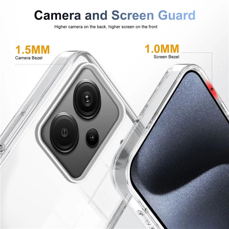 For Xiaomi Redmi Note 13 Pro+ 5G Clear Phone Case TPU PC Anti-Slip Drop-Proof Back Cover