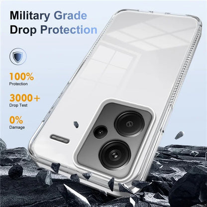 For Xiaomi Redmi Note 13 Pro+ 5G Clear Phone Case TPU PC Anti-Slip Drop-Proof Back Cover