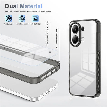 For Xiaomi Redmi Note 13 4G Clear Phone Case TPU PC Anti-Slip Drop-Proof Back Cover