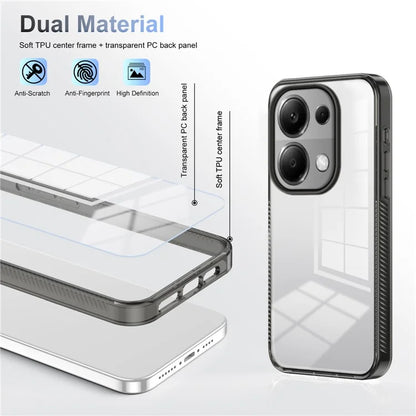 For Xiaomi Redmi Note 13 Pro 4G Clear Phone Case TPU PC Anti-Slip Drop-Proof Back Cover