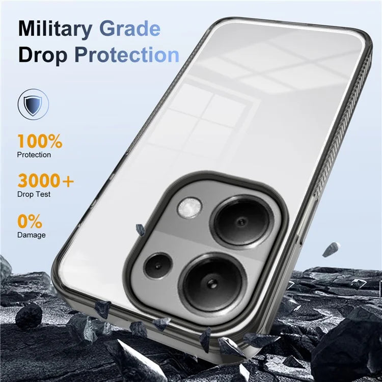 For Xiaomi Redmi Note 13 Pro 4G Clear Phone Case TPU PC Anti-Slip Drop-Proof Back Cover