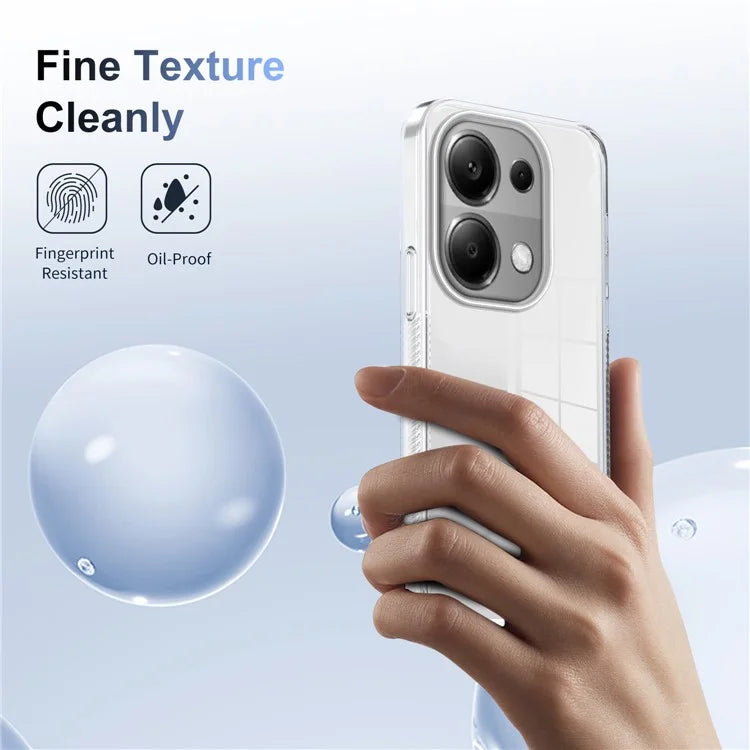 For Xiaomi Redmi Note 13 Pro 4G Clear Phone Case TPU PC Anti-Slip Drop-Proof Back Cover