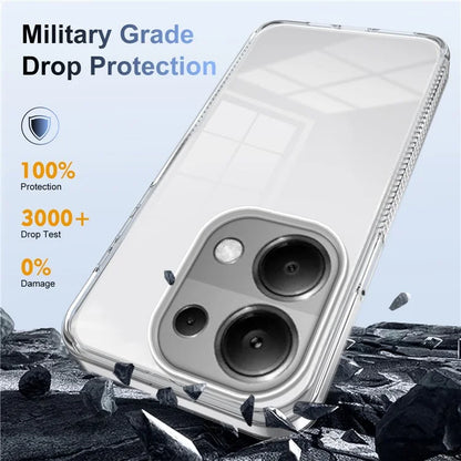 For Xiaomi Redmi Note 13 Pro 4G Clear Phone Case TPU PC Anti-Slip Drop-Proof Back Cover
