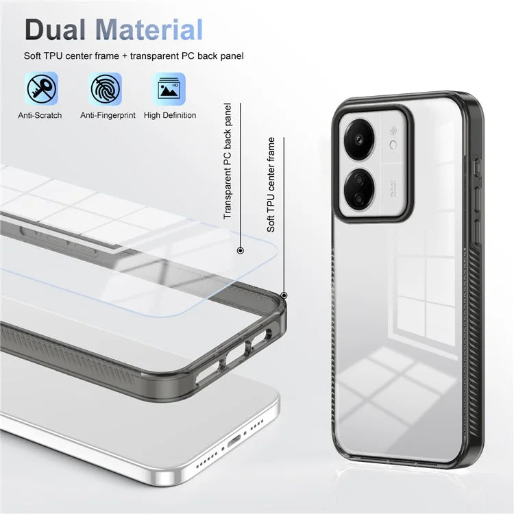 For Xiaomi Redmi 13C 4G / 5G Clear Phone Case TPU PC Anti-Slip Drop-Proof Back Cover