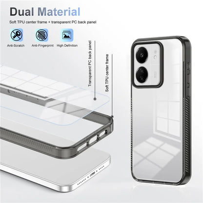 For Xiaomi Redmi 13C 4G / 5G Clear Phone Case TPU PC Anti-Slip Drop-Proof Back Cover