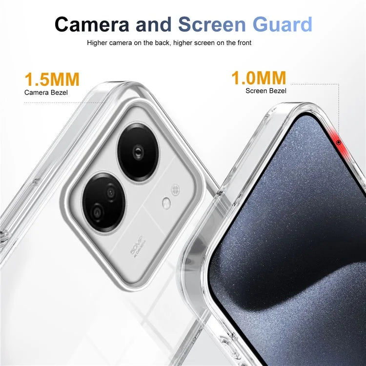 For Xiaomi Redmi 13C 4G / 5G Clear Phone Case TPU PC Anti-Slip Drop-Proof Back Cover