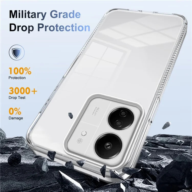 For Xiaomi Redmi 13C 4G / 5G Clear Phone Case TPU PC Anti-Slip Drop-Proof Back Cover