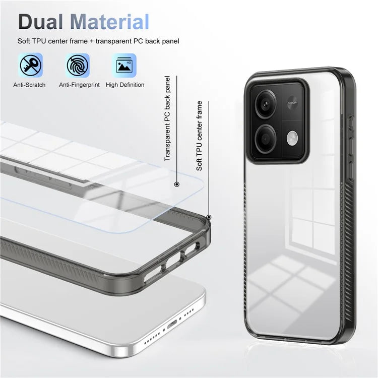 For Xiaomi Redmi Note 13 5G Clear Phone Case TPU PC Anti-Slip Drop-Proof Back Cover