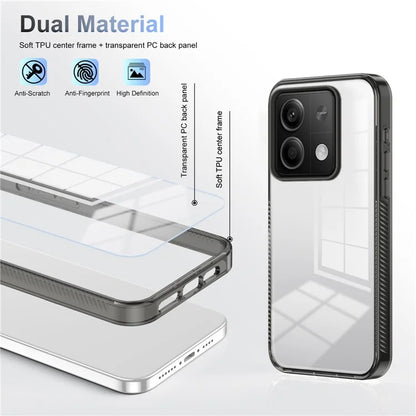 For Xiaomi Redmi Note 13 5G Clear Phone Case TPU PC Anti-Slip Drop-Proof Back Cover