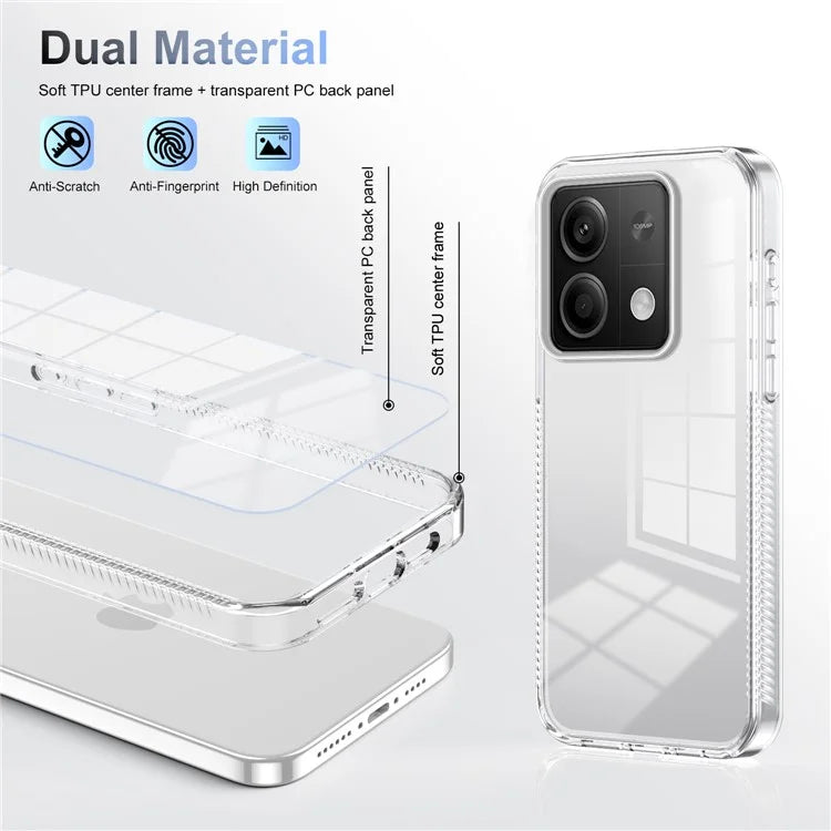 For Xiaomi Redmi Note 13 5G Clear Phone Case TPU PC Anti-Slip Drop-Proof Back Cover