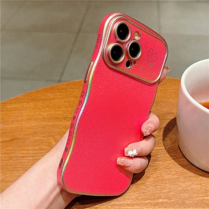 For iPhone 13 Pro Max Case Curly Shape Love Heart TPU Phone Cover Iridescent Gradient