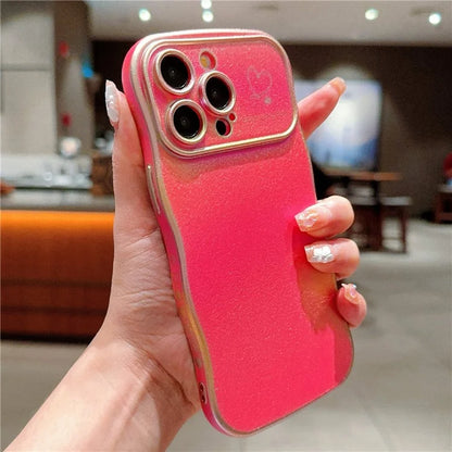 For iPhone 14 Pro Case Curly Shape Love Heart TPU Phone Cover Iridescent Gradient