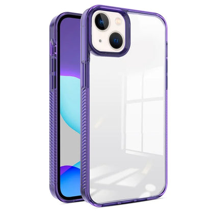 For iPhone 15 Clear Phone Case TPU PC Anti-Slip Drop-Proof Back Cover