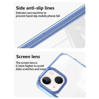 For iPhone 15 Clear Phone Case TPU PC Anti-Slip Drop-Proof Back Cover