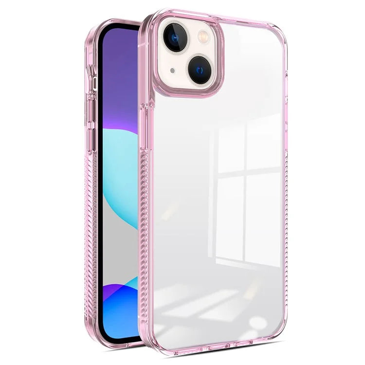For iPhone 15 Clear Phone Case TPU PC Anti-Slip Drop-Proof Back Cover