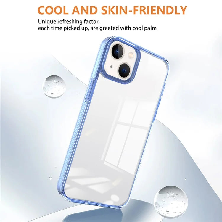 For iPhone 15 Clear Phone Case TPU PC Anti-Slip Drop-Proof Back Cover