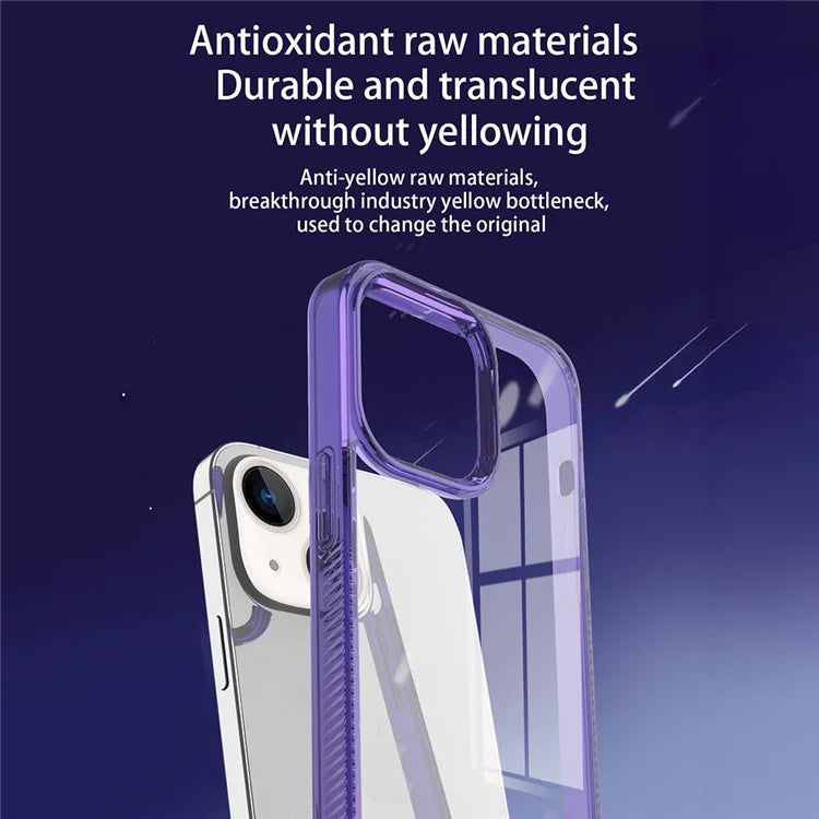 For iPhone 15 Clear Phone Case TPU PC Anti-Slip Drop-Proof Back Cover