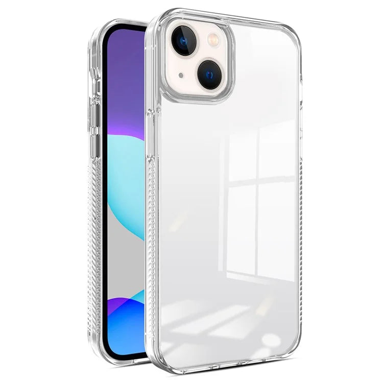 For iPhone 15 Clear Phone Case TPU PC Anti-Slip Drop-Proof Back Cover