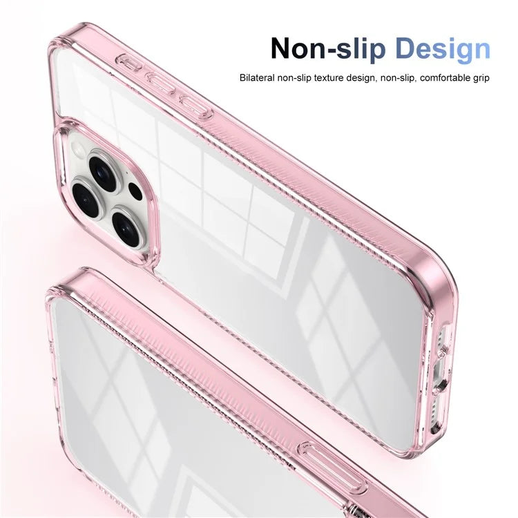 For iPhone 15 Pro Clear Phone Case TPU PC Anti-Slip Drop-Proof Back Cover