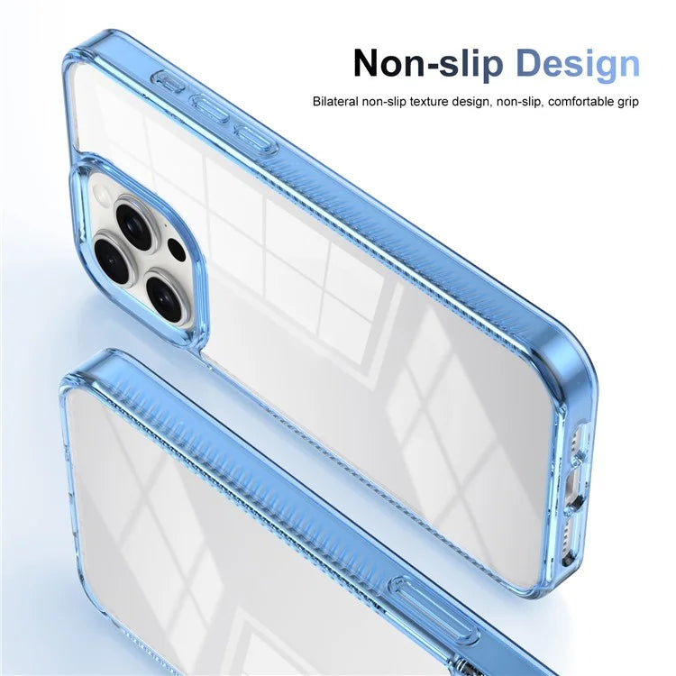 For iPhone 15 Pro Clear Phone Case TPU PC Anti-Slip Drop-Proof Back Cover