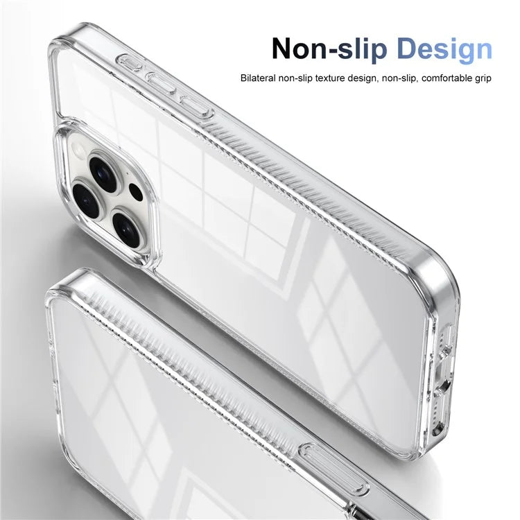 For iPhone 15 Pro Clear Phone Case TPU PC Anti-Slip Drop-Proof Back Cover