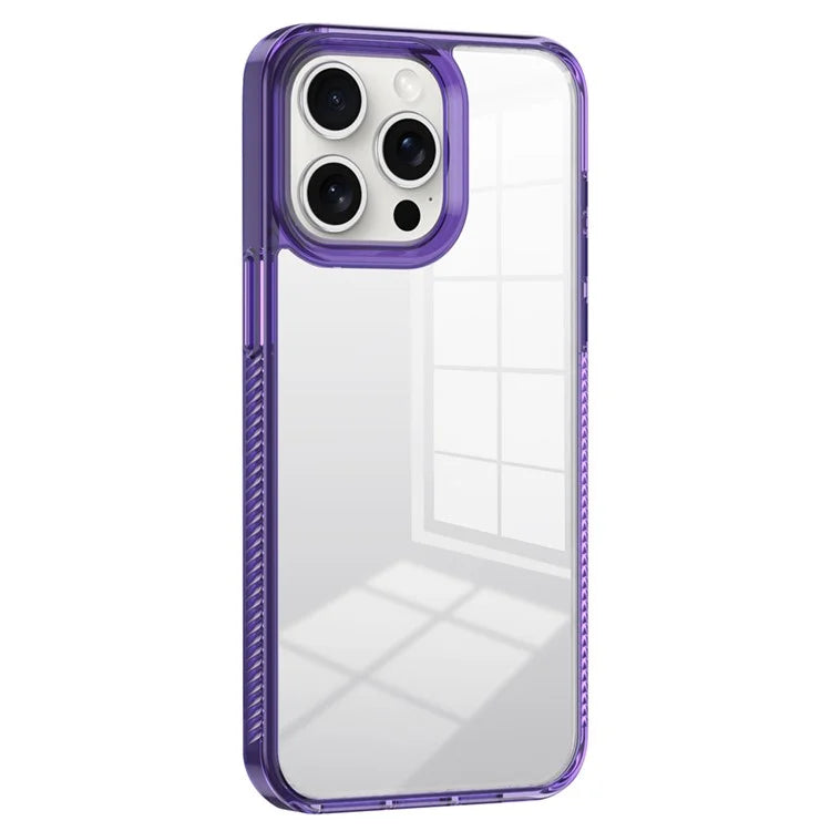For iPhone 15 Pro Clear Phone Case TPU PC Anti-Slip Drop-Proof Back Cover
