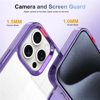 For iPhone 15 Pro Clear Phone Case TPU PC Anti-Slip Drop-Proof Back Cover