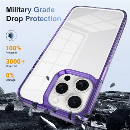 For iPhone 15 Pro Clear Phone Case TPU PC Anti-Slip Drop-Proof Back Cover