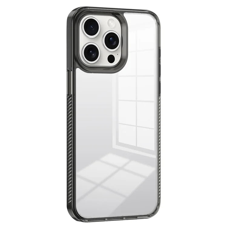 For iPhone 15 Pro Max Clear Phone Case TPU PC Anti-Slip Drop-Proof Back Cover