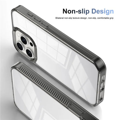 For iPhone 15 Pro Max Clear Phone Case TPU PC Anti-Slip Drop-Proof Back Cover