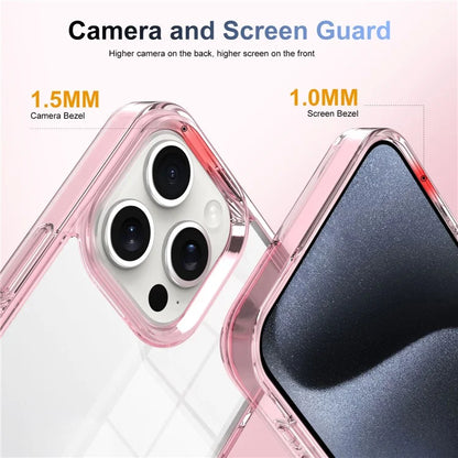 For iPhone 15 Pro Max Clear Phone Case TPU PC Anti-Slip Drop-Proof Back Cover