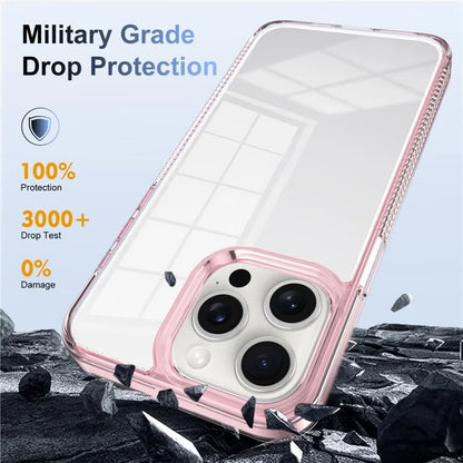 For iPhone 15 Pro Max Clear Phone Case TPU PC Anti-Slip Drop-Proof Back Cover