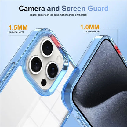For iPhone 15 Pro Max Clear Phone Case TPU PC Anti-Slip Drop-Proof Back Cover