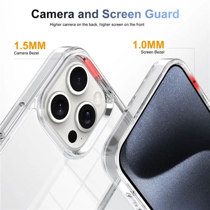 For iPhone 15 Pro Max Clear Phone Case TPU PC Anti-Slip Drop-Proof Back Cover