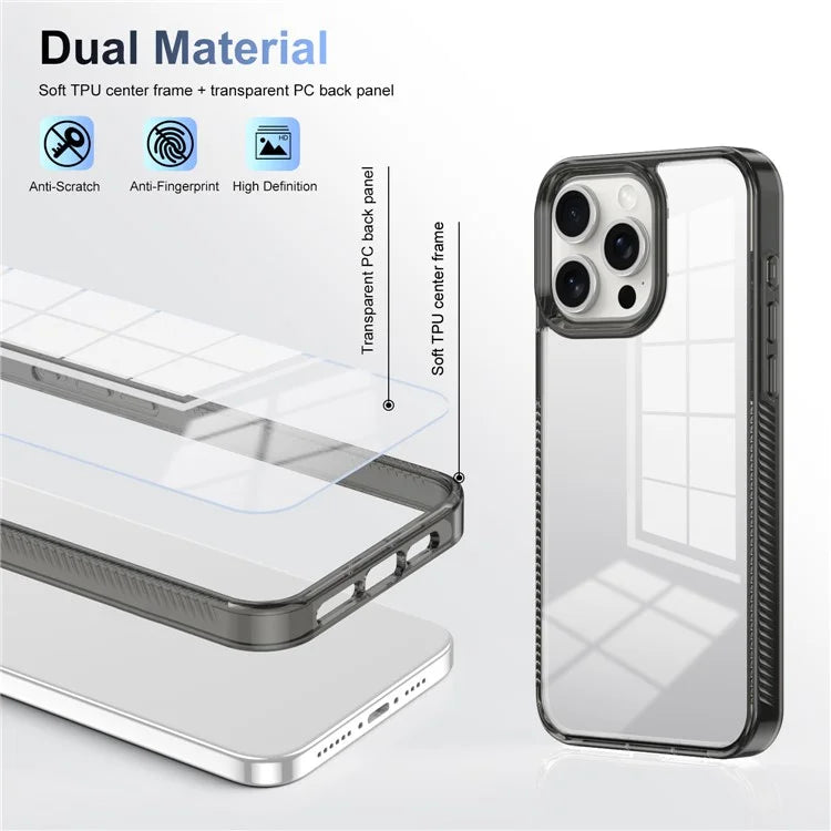 For iPhone 14 Pro Max Clear Phone Case TPU PC Anti-Slip Drop-Proof Back Cover