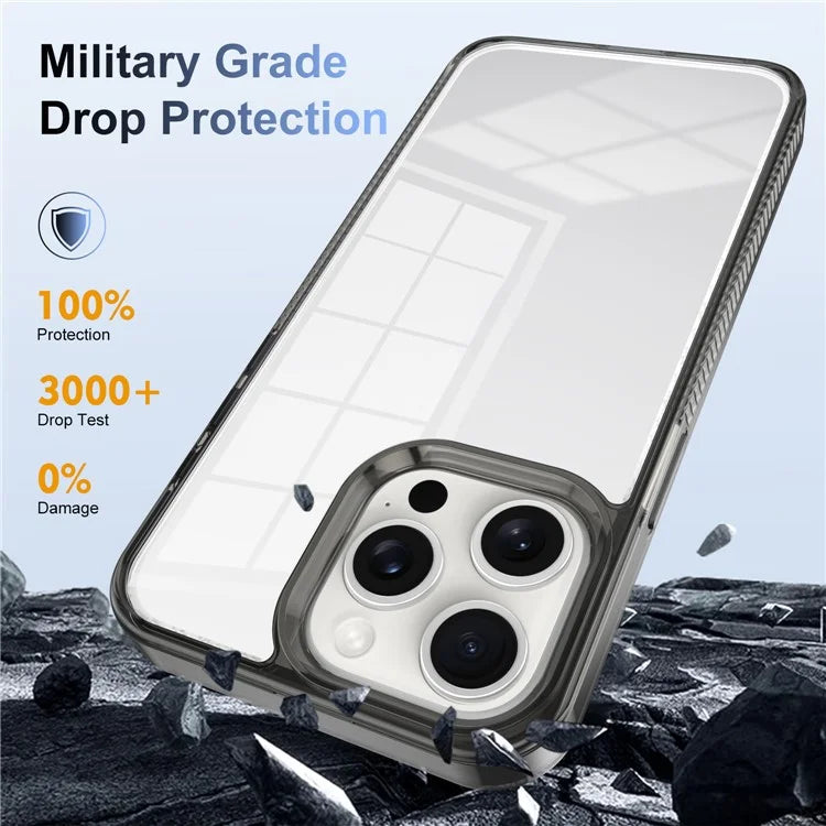 For iPhone 14 Pro Max Clear Phone Case TPU PC Anti-Slip Drop-Proof Back Cover