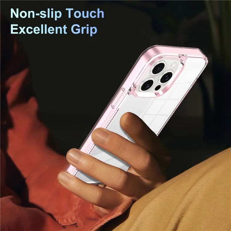 For iPhone 14 Pro Max Clear Phone Case TPU PC Anti-Slip Drop-Proof Back Cover