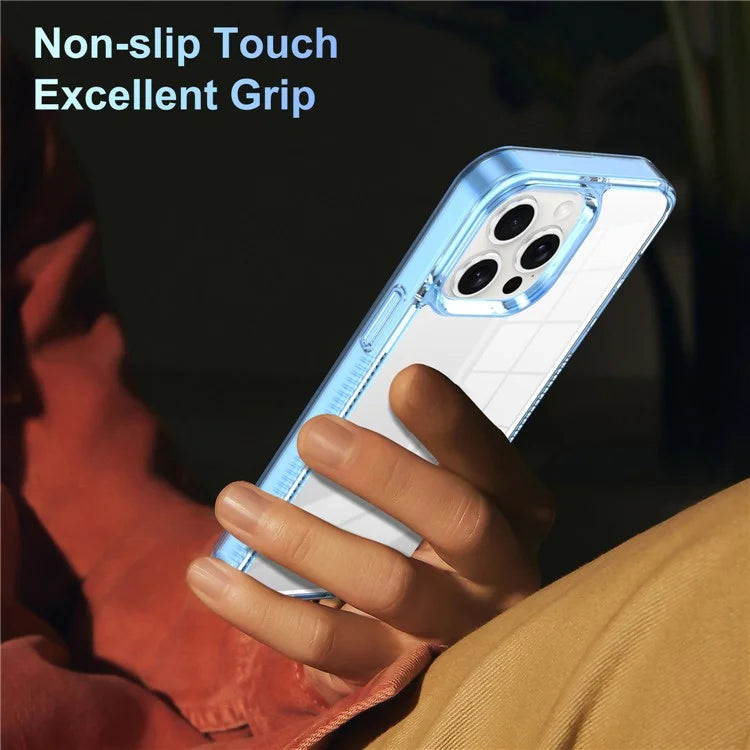 For iPhone 14 Pro Max Clear Phone Case TPU PC Anti-Slip Drop-Proof Back Cover