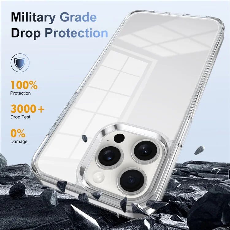 For iPhone 14 Pro Max Clear Phone Case TPU PC Anti-Slip Drop-Proof Back Cover